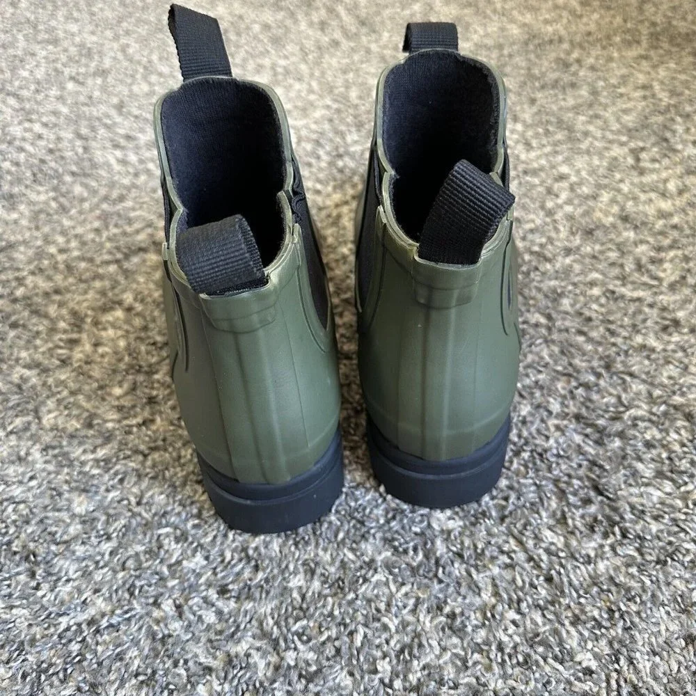 Everlane The Rain Boots Womens Rubber Chelsea Ankle Green Size 6
